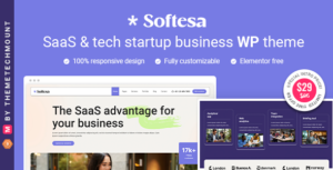 Softesa - Chủ đề WordPress dành cho doanh nghiệp khởi nghiệp phần mềm Saas