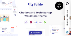 Talkie - Chủ đề WordPress khởi nghiệp công nghệ và Chatbot