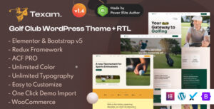 Texam - Chủ đề WordPress của Câu lạc bộ Golf Elementor