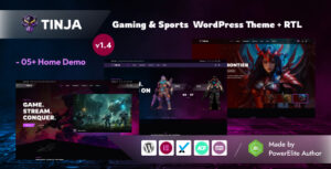 Tinja - Chủ đề WordPress dành cho trò chơi và thể thao điện tử