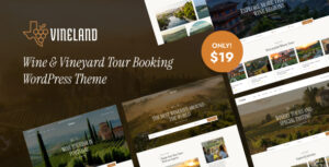 Vineland - Chủ đề WordPress đặt tour tham quan vườn nho và rượu vang