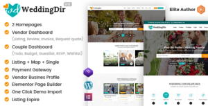 WeddingDir - Chủ đề WordPress danh mục & danh sách dành cho nhà cung cấp / nhà cung cấp